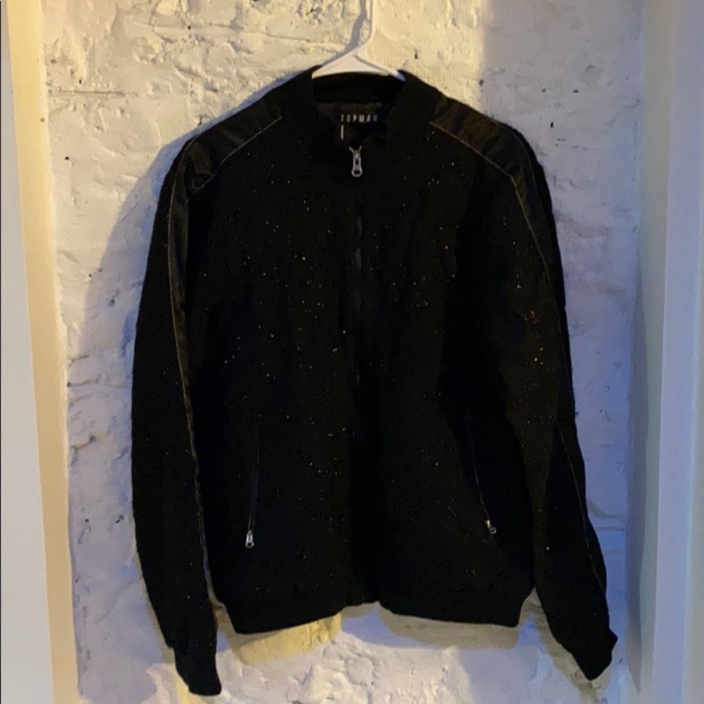 Top Man black shiny jacket